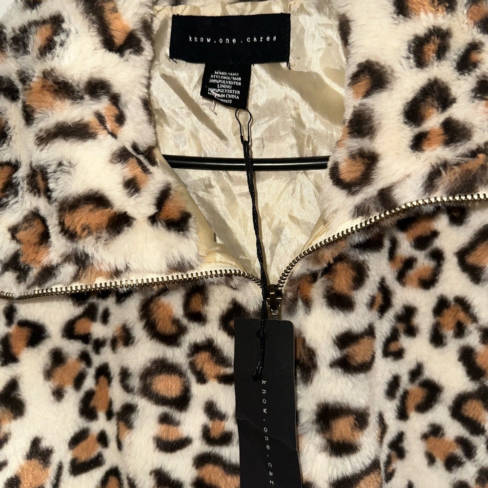 Know one cares NWT Stylish Leopard Print Teddy Jacket - Picture 4 of 11